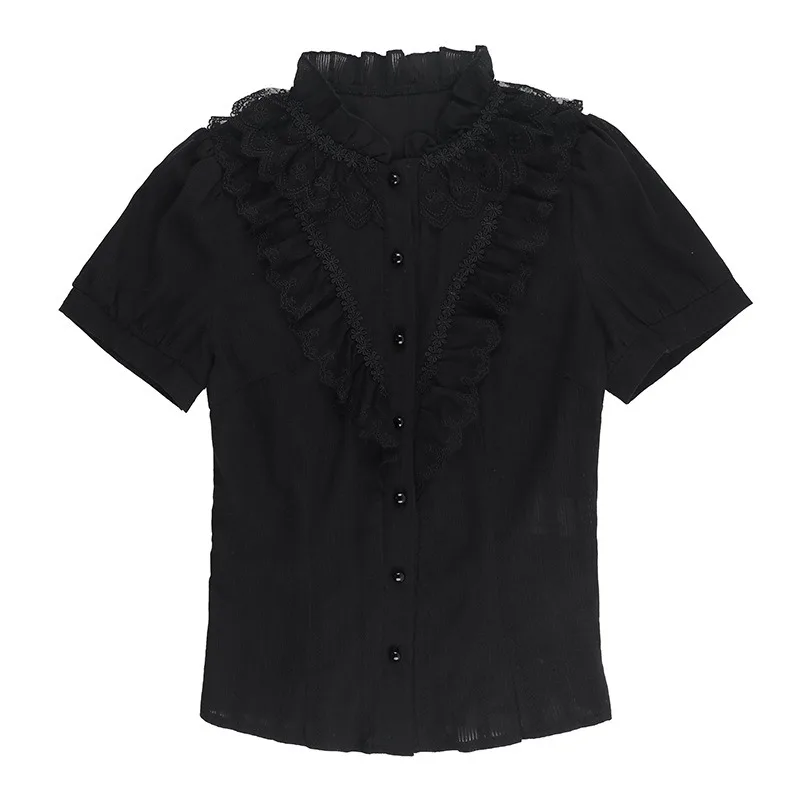 2026 Halloween Gothic Women T-shirt Black Short Sleeveless Slim Summer Tees Mini Skirt Y2K Grunge Punk Lolita Elegant Party Tops view 3