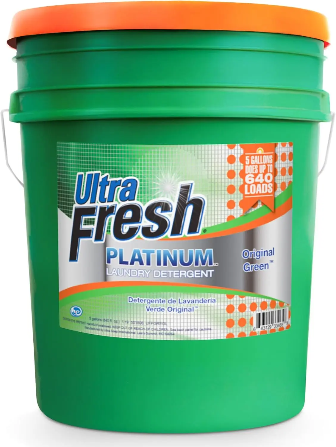 

5 Gal Liquid Laundry Detergent Washing Soap, 3X Platinum, Original Green
