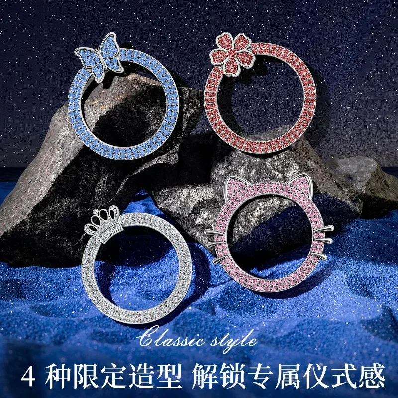 Hot Selling Car One Click Start Decorative Ring Car Crystal Butterfly Start Button, Beautiful and Easy To Install