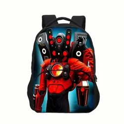 Hot 2024 New Skibidi Toilett  Children's Backpack Schoolbag Boys and Girls Backpack Lightening Zipper Shoulders The Best Gift