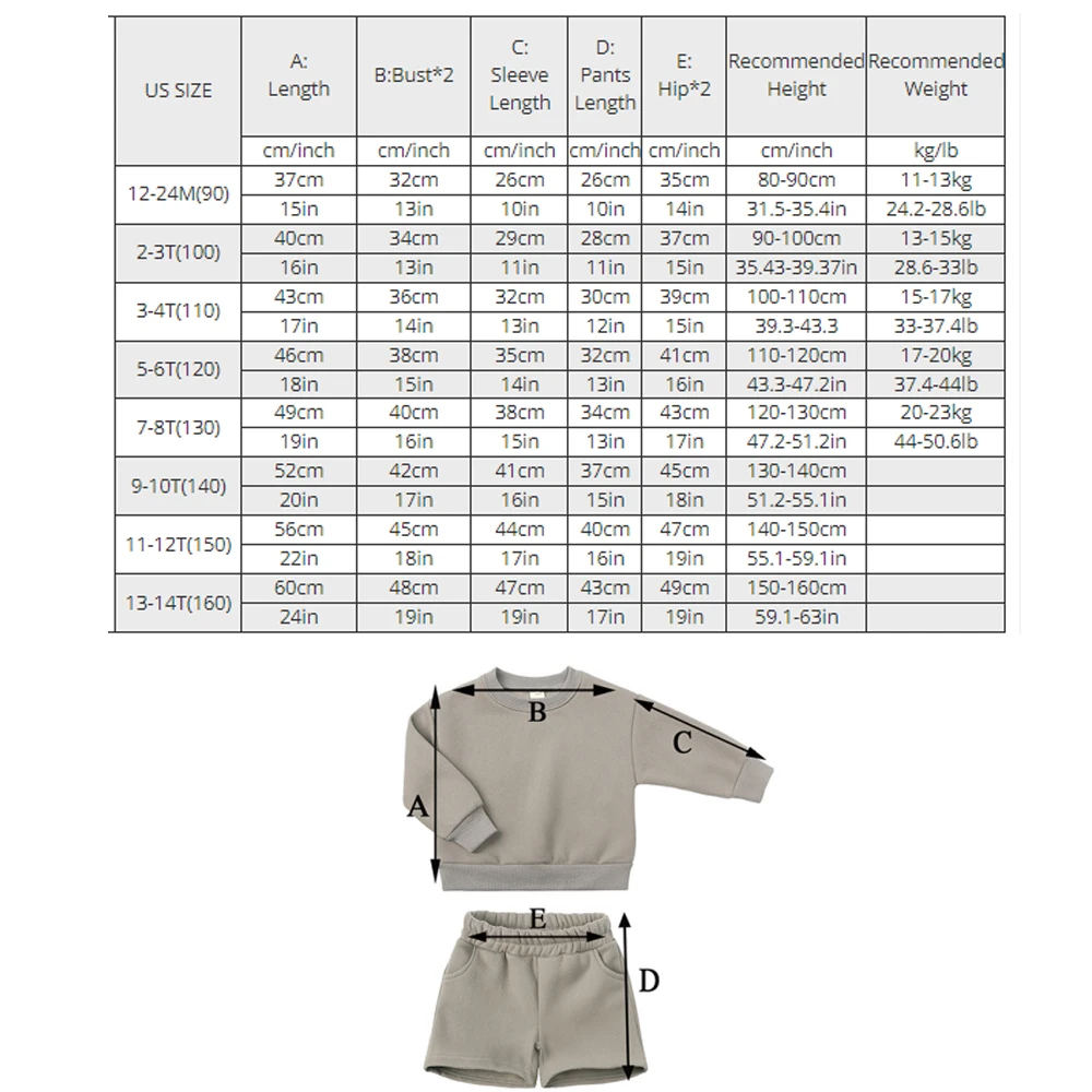 2 stücke Jungen Mädchen kinder Fleece Kleidung Outwear Sets Herbst Winter Kinder Mit Kapuze Sweatshirt Trainingsanzug Sportwear Anzug Für 2-12Y – Detail 4