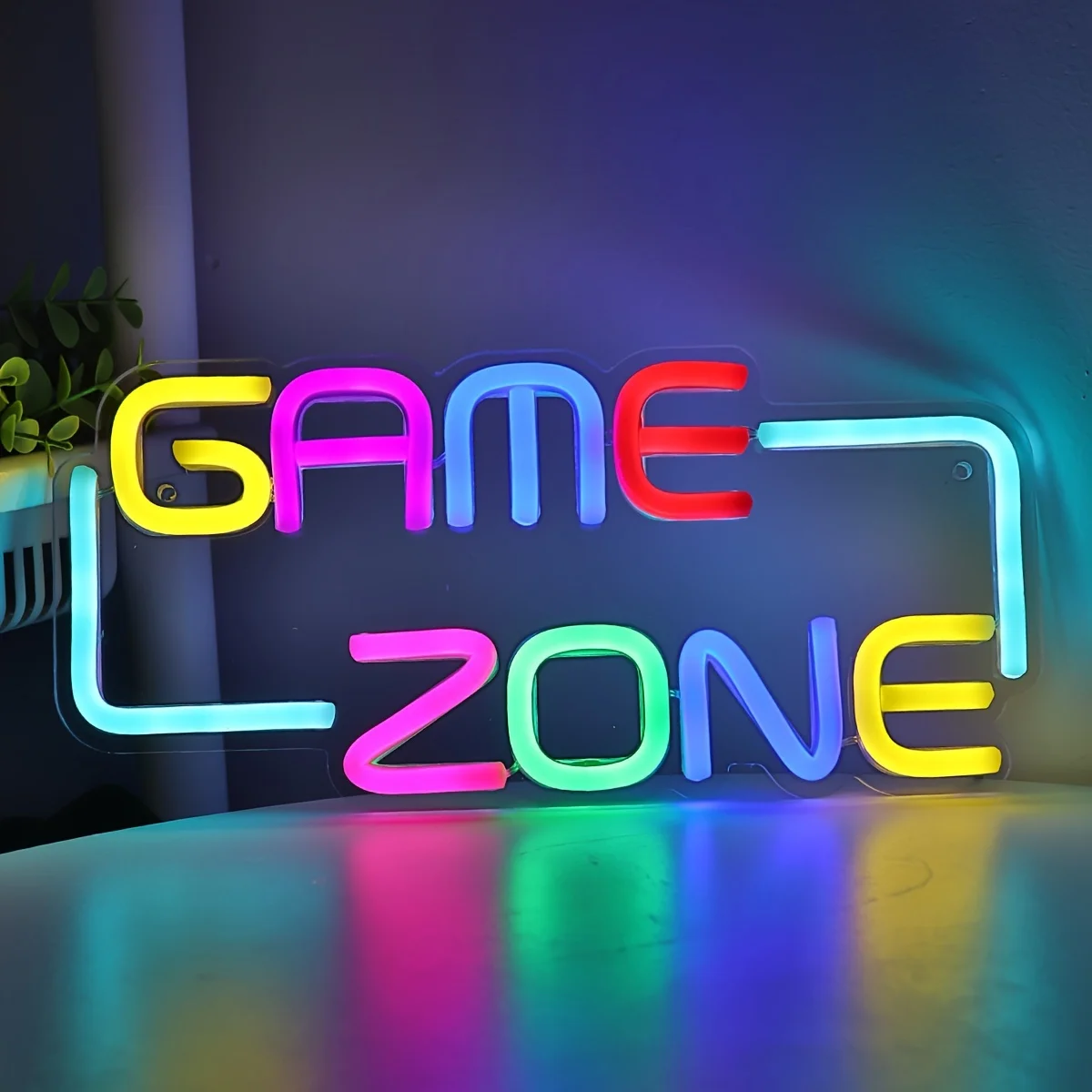 Game Zone LED Neon Sign - USB Powered, Wall Hanging, Single Color, Multipurpose Night Light for Gaming Room,Home,Party,Pub,Club