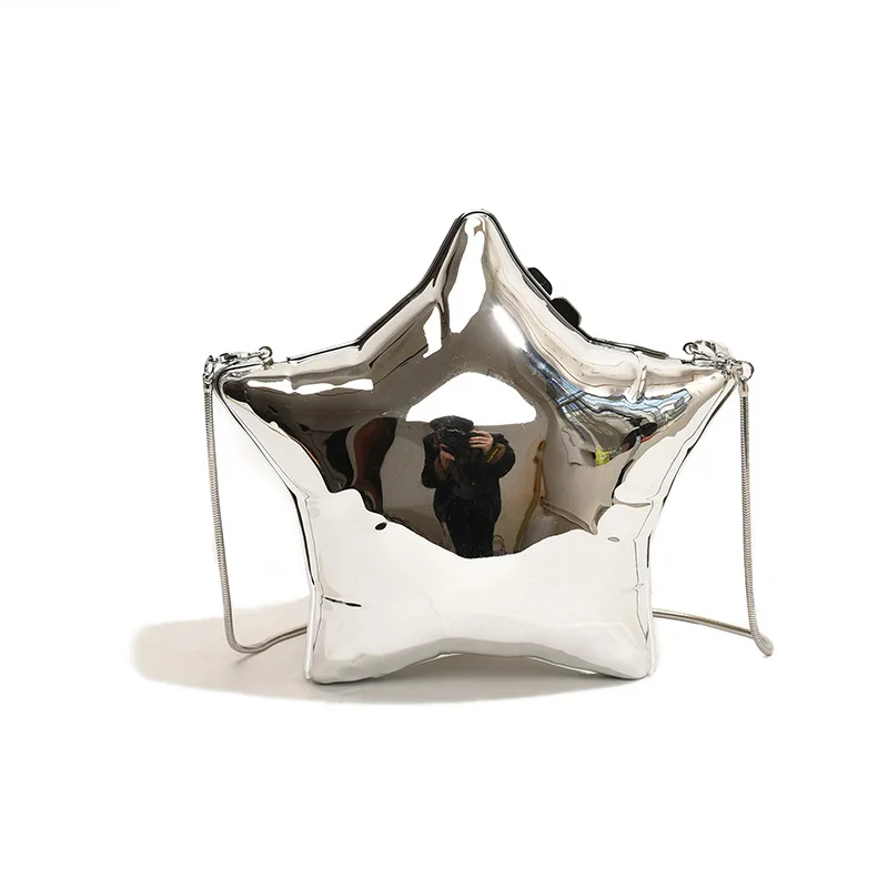 Fashion Acrylic Five Pointed Star Crossbody Bag for Women Candy Color Box Shoulder Bags Cute Funny Chains Small Female Purses