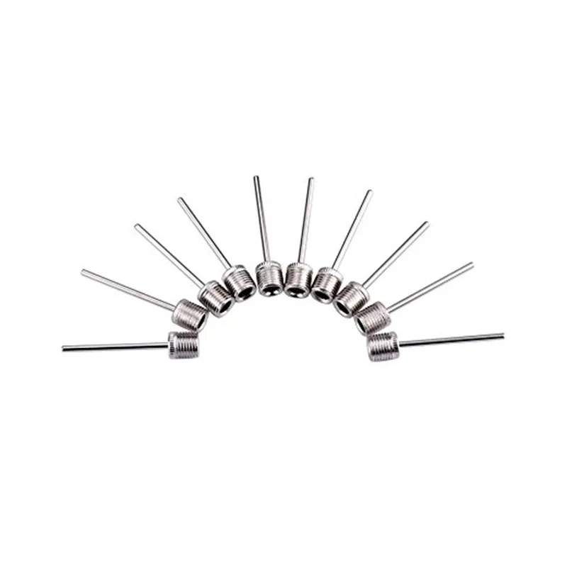 10/20Pcs 공 공기 바늘 스테인레스 스틸 펌프 핀 농구 팽창 바늘 축구 축구 풍선 밸브 어댑터 노즐