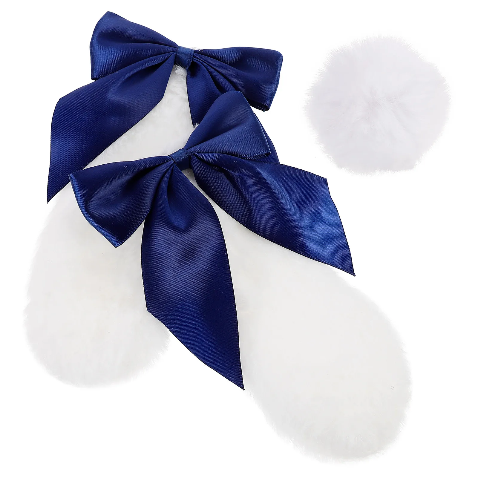 1Pair Safety Decorations Motorbike Rabbit Ears Cute Bowknot Design Easy Fix Ornament for Motorcycle Bike Scooter
