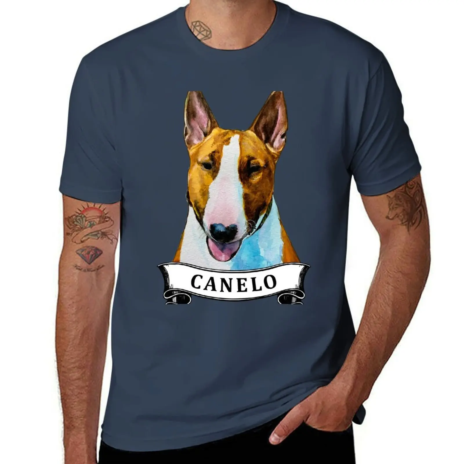 

Bull Terrier Canelo T-Shirt Art Pattern Printed Casual Top