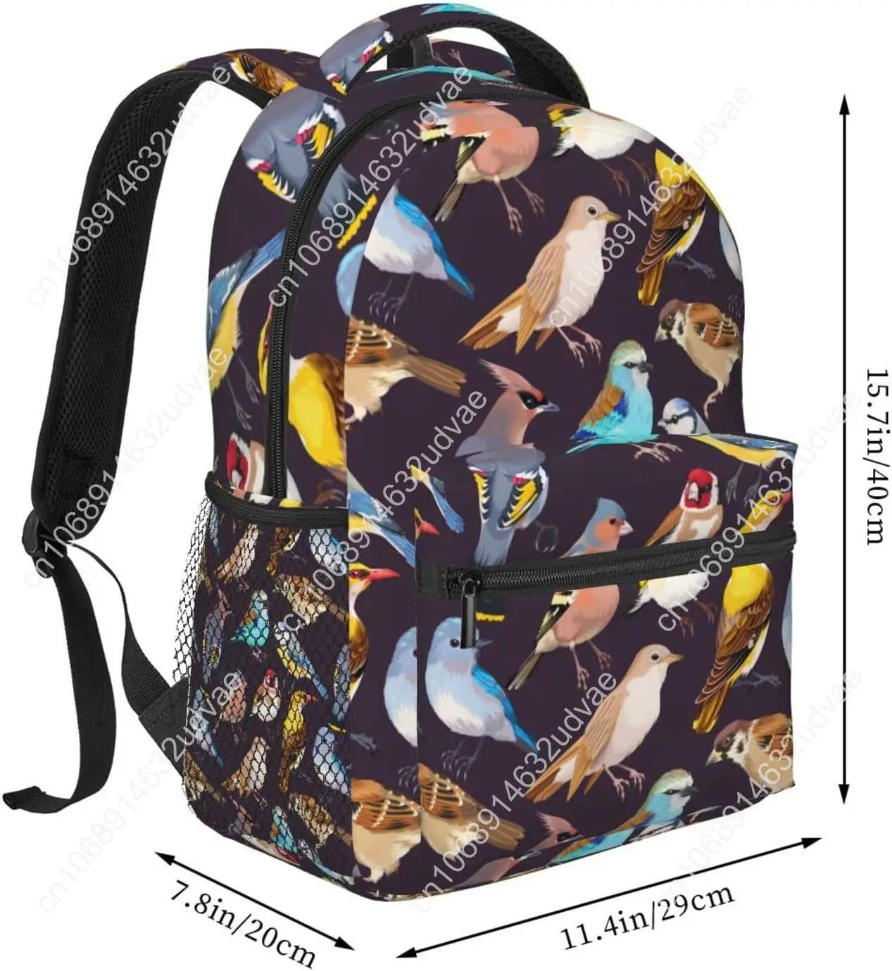 Funny Bird Pattern Backpack Big Capacity Backpack Lightweight Casual Travel Laptop Daypack for Men Women