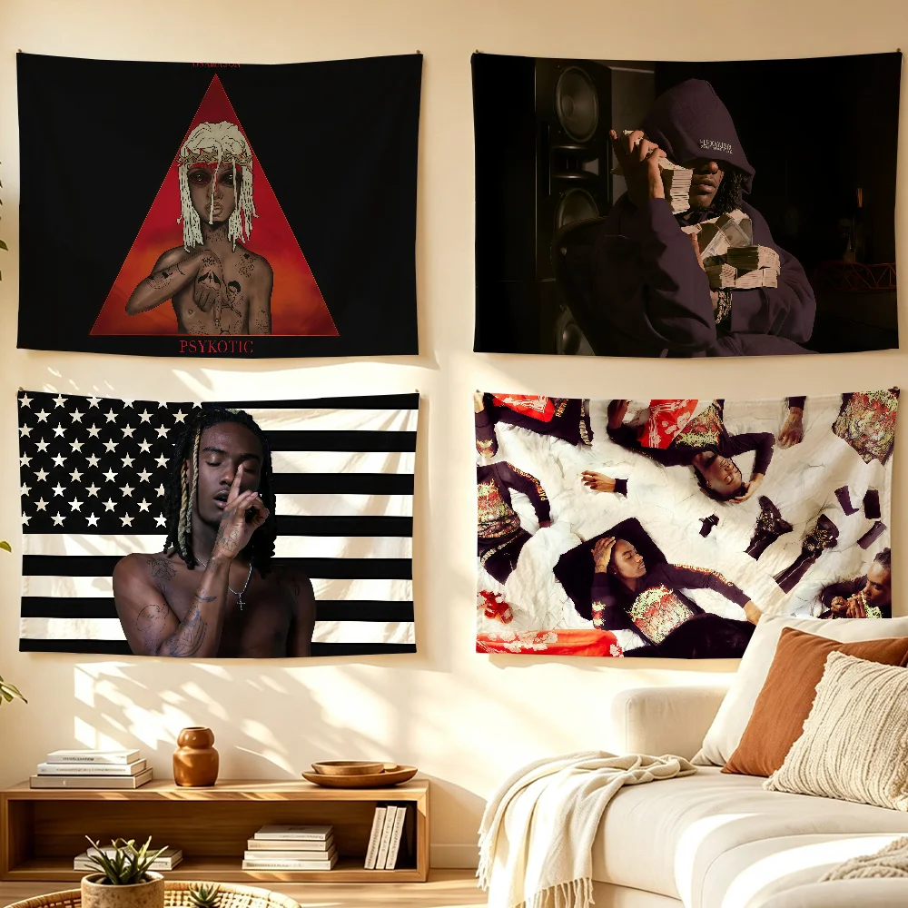 Rapper O-OsamaSon Psykotic flag Room Decoration Wall Tapestry Hanging Aesthetic Bedrooms Advertising Banner