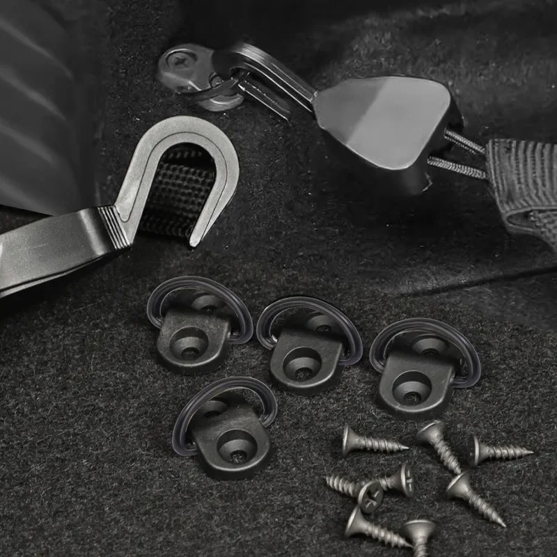 Car Hanging Loop Split Ring Hook Luggage Cargo Floor Net Fixing Kit Auto Accessories Fixed Hooks for Auto Trunk Mesh Pocket