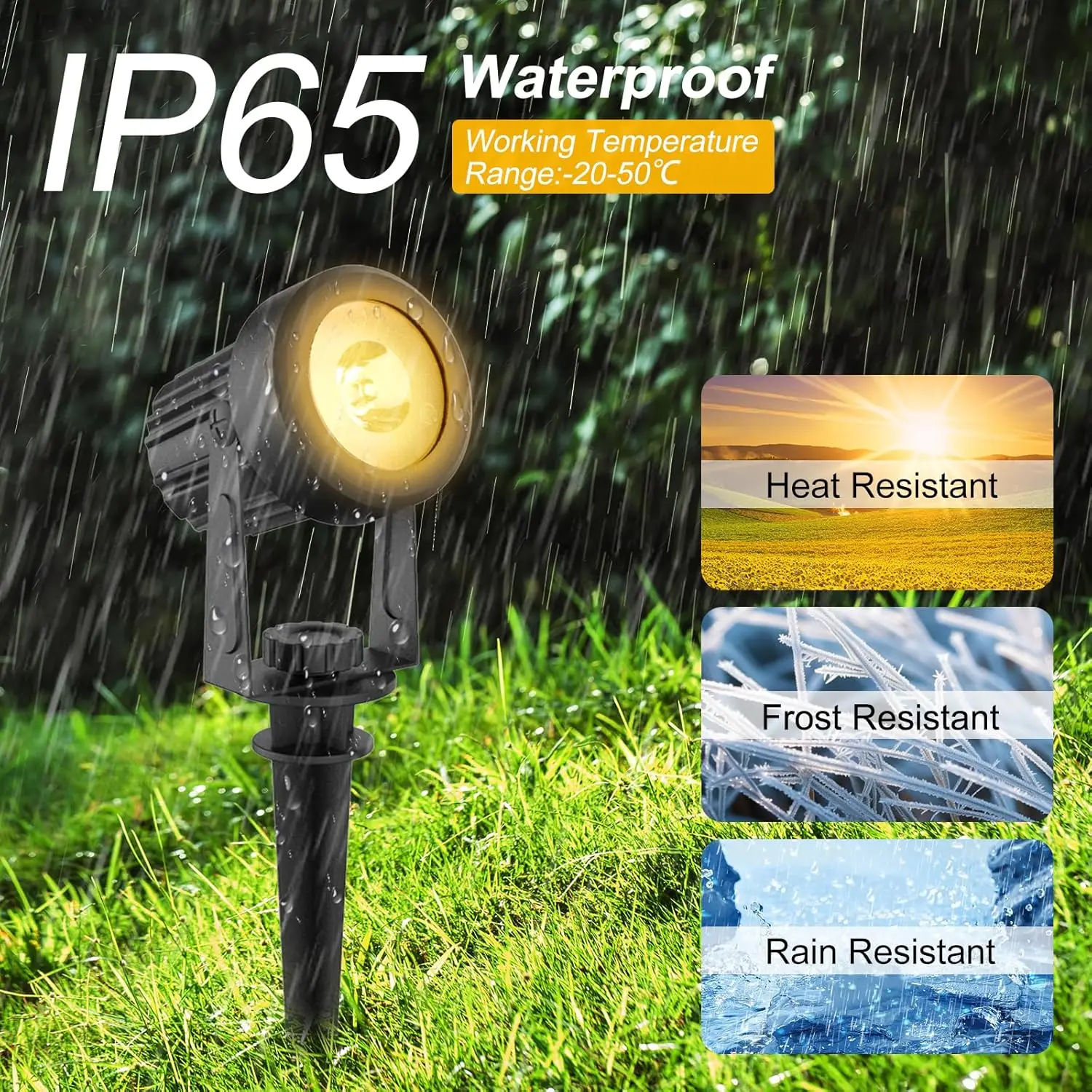 3000K/6000K Outdoor Solar LED Light IP65 Garden Landscape Pathway Wall Lamp for Tree Decoration Yard Street Solar Spotlight