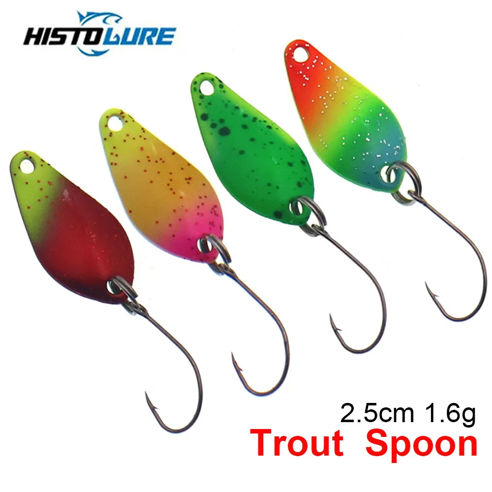 

HISTOLURE 1.6g Trout Spoon Spinner Bait UV Colors Brass Fishing Spoons Lures Bass Metal Bait
