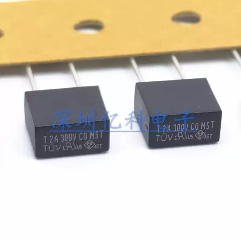 10pcs MST T2A AC 300V Taiwan Gongde CQ Square Fuse Tube CQMST Delay Slow Melting 8x8x4mm