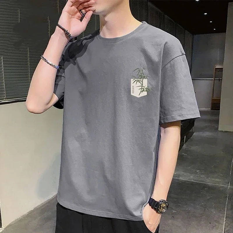 LIBIELIY Fashion O-Neck Short Sleeve Vintage Printed T-Shirts Men's Clothing 2025 Summer New Loose All-match Tops Casual Tee Shi