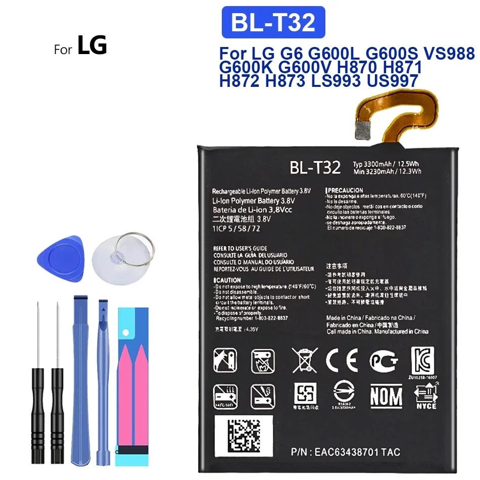 Battery for LG G5, G6, G4, G7, G8, ThinQ, V20, H850, H820, H830, H831, H840, G600L, G600S, H870, H871, H872,G7ThinQ, LM G710