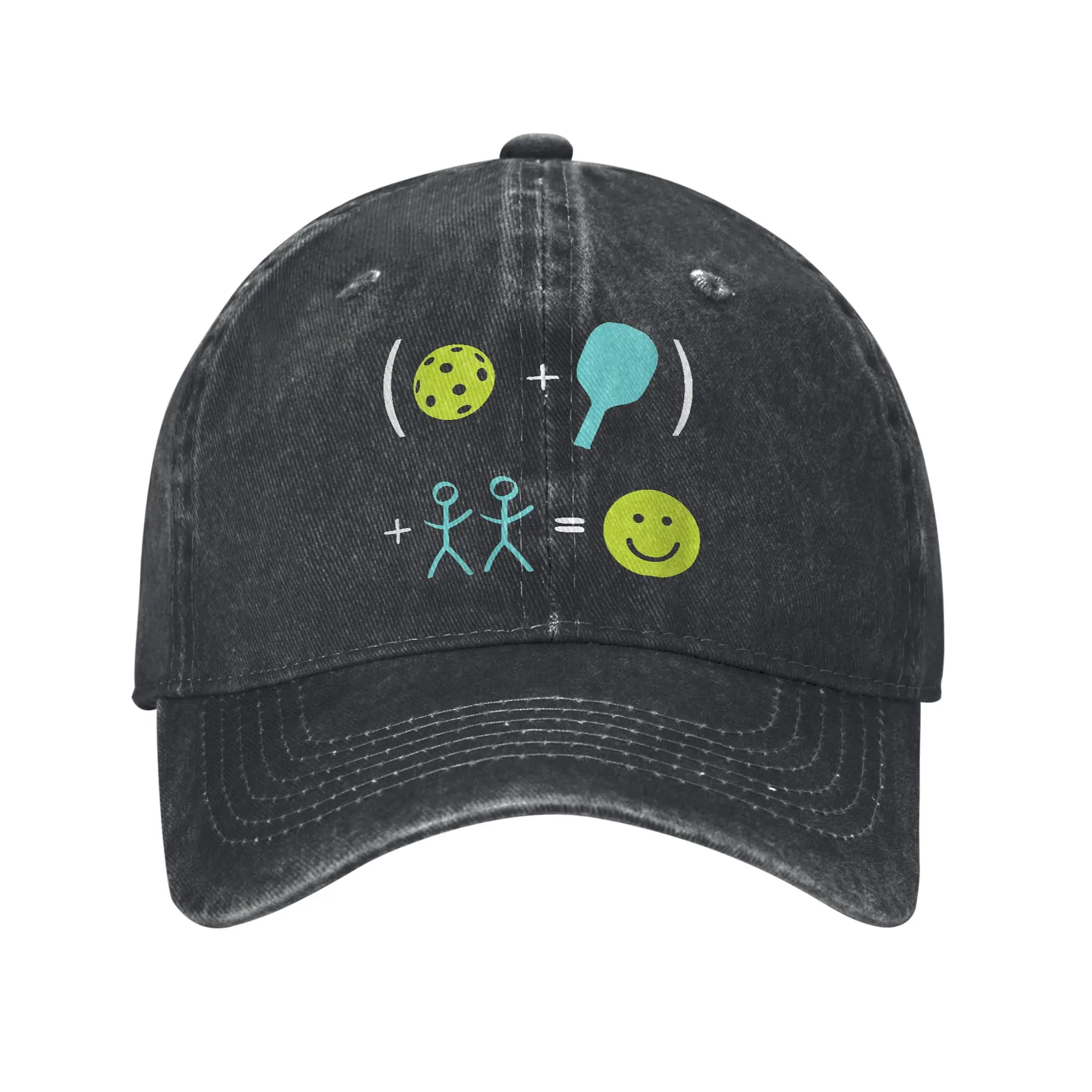 Funny Playing Pickleball Equation Formula Baseball Caps Distressed Denim Washed Snapback Hat Men Women Outdoor Workouts Soft Hat