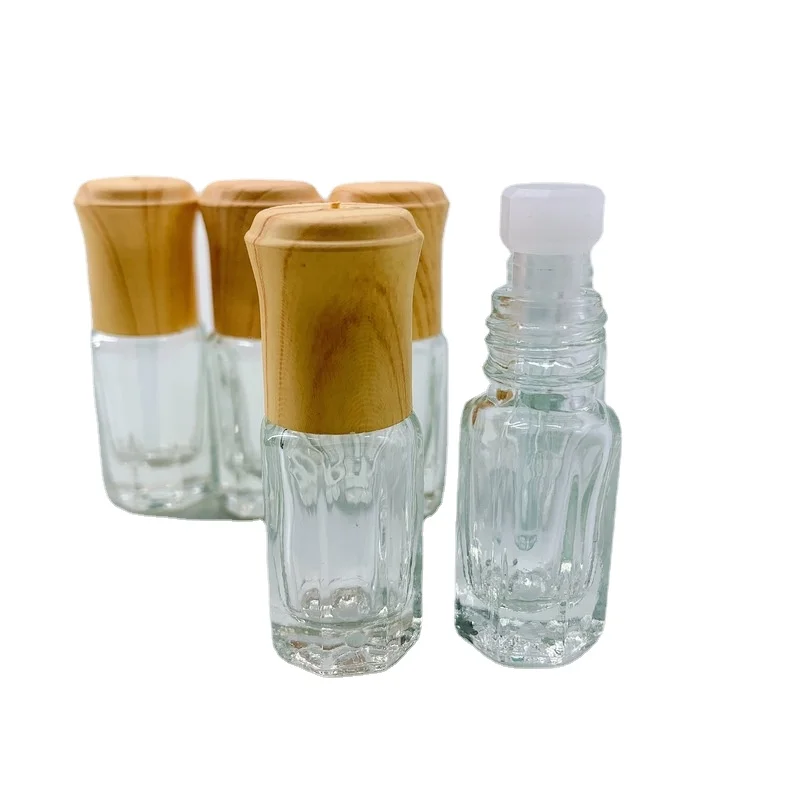 20pcs Arabian Oud Oil Tester Bottles for Essence Perfume with dropper Stick Stainless Steel Roller Ball Fake Wooden Cap P337