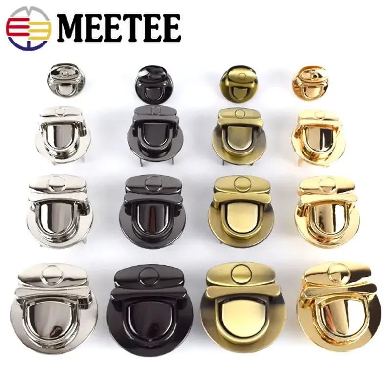 2/4/10Pcs Metal Buckles Turn Lock Snap For Handbag Women Bag Twist Locks Clasps Closure DIY Hardware Accessories H4-2