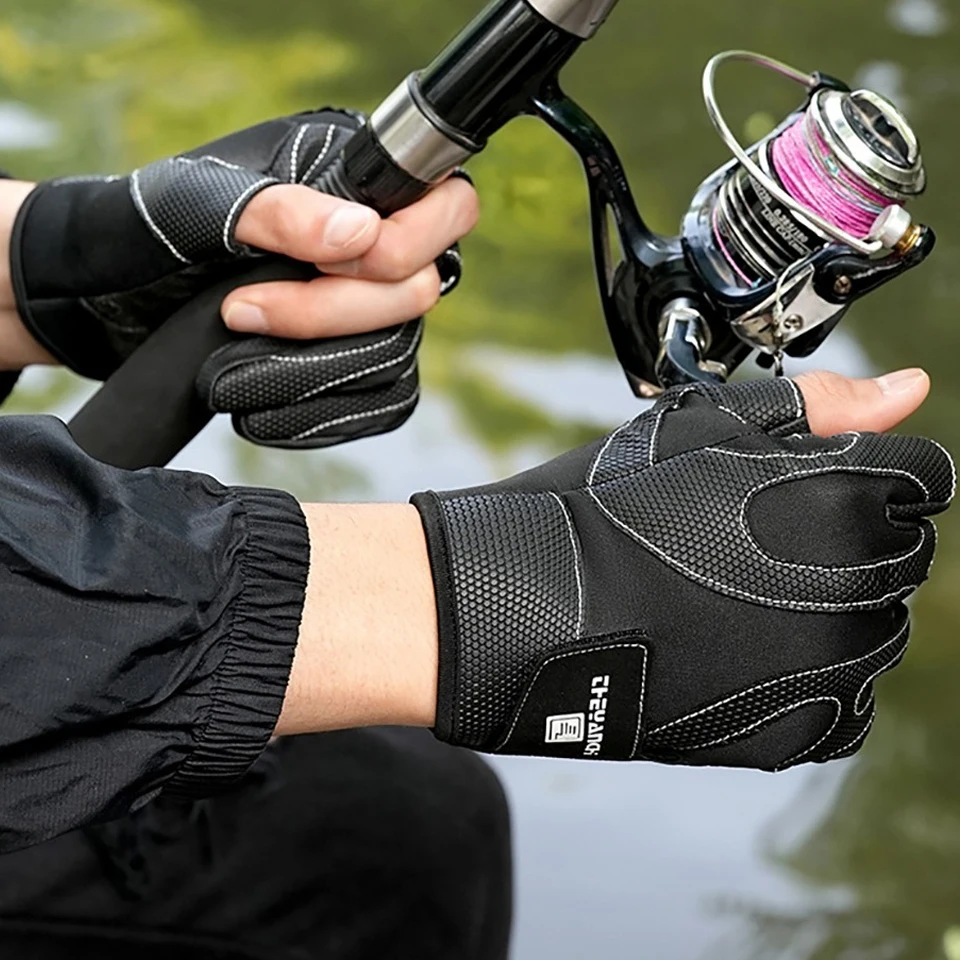 GTUBIKE Open Finger-Angelhandschuhe sind atmungsaktiv, bequem, rutschfest und verschleißfest. Die drei Finger sind praktischer