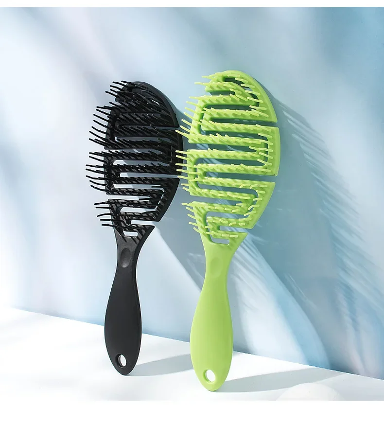 Brosse à cheveux évidée avec poignées, grande plaque, peignes de massage, brosses à cheveux creuses, peigne de barbier, outils de coiffure de salon