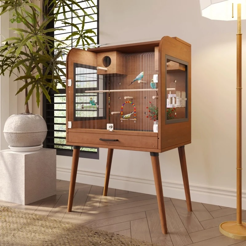 قفص الطيور، قفص الببغاء، جلد النمر، Xuanfeng myna، كبير جدًا، فيلا فاخرة مخصصة، تربية شفافة #5