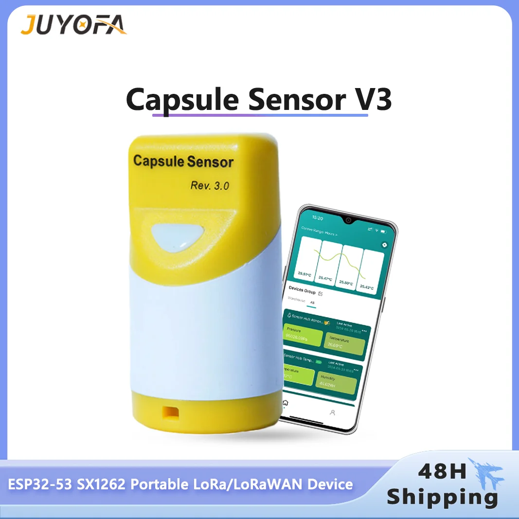 

Heltec Capsule Sensor V3 LoRa/LoRaWAN device based on ESP32-S3 and SX1262 tiny portable GNSS/GPS Tracker for Vehicles Pets Kids