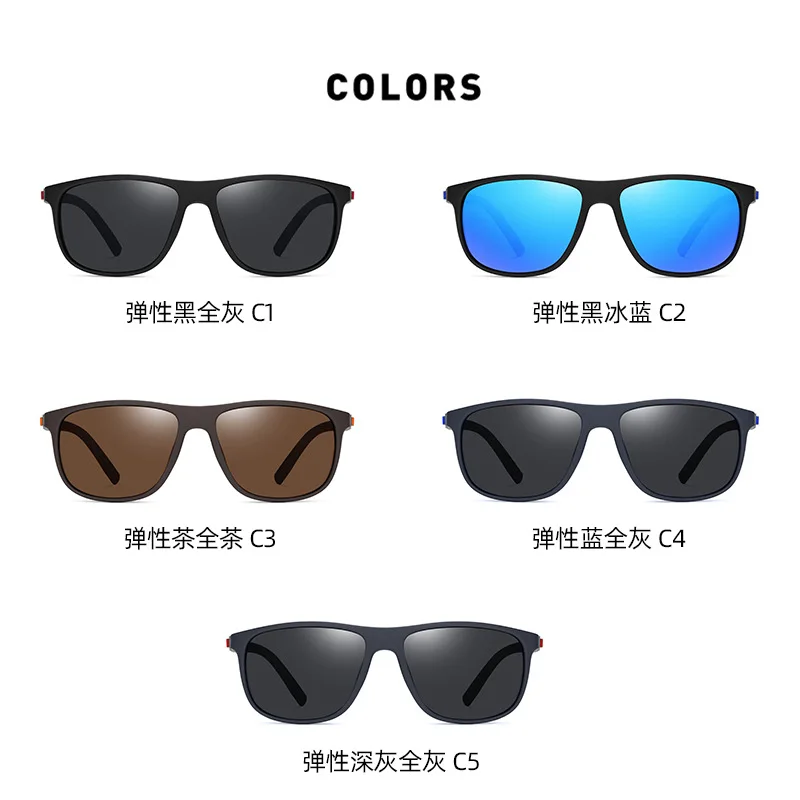 C3019 Lightweight Men's Polarized Sunglasses with TR Spring Legs