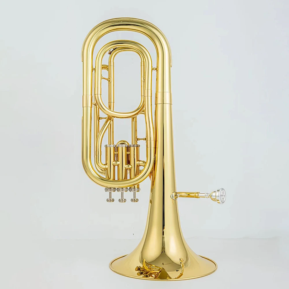 Baritone Horn B-flat Baritone Brass Lacquered Gold Tenor Horn High Quality Tenor Horn Professional Bariton Horn Jazz Instrument