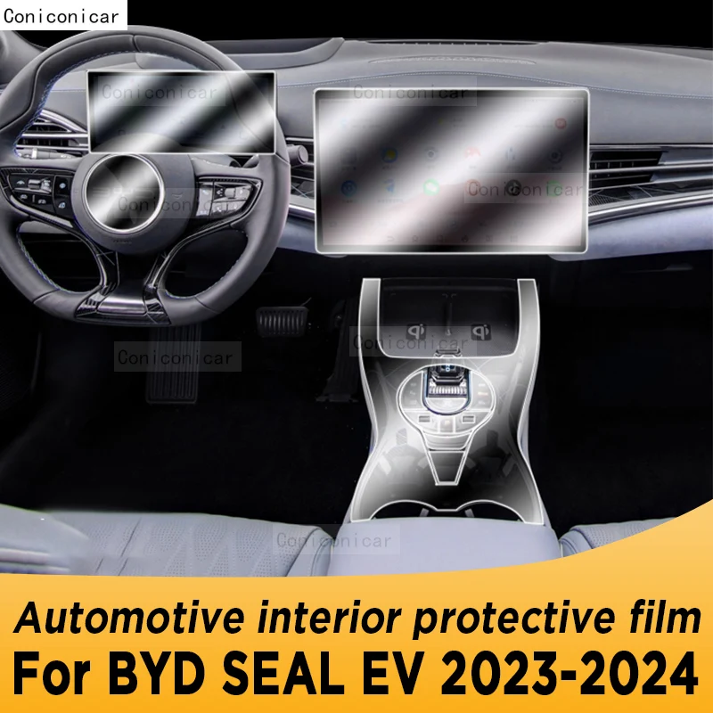 

For BYD SEAL EV 2023 2024 Gearbox Panel Navigation Screen Automotive Interior TPU Protective Film Cover Anti-Scratch Sticker