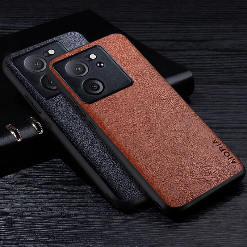 Leather Case For Xiaomi 13T Pro 5G Premium Business Style Retro Litchi Pattern Back Cover for xiaomi 13t pro phone case