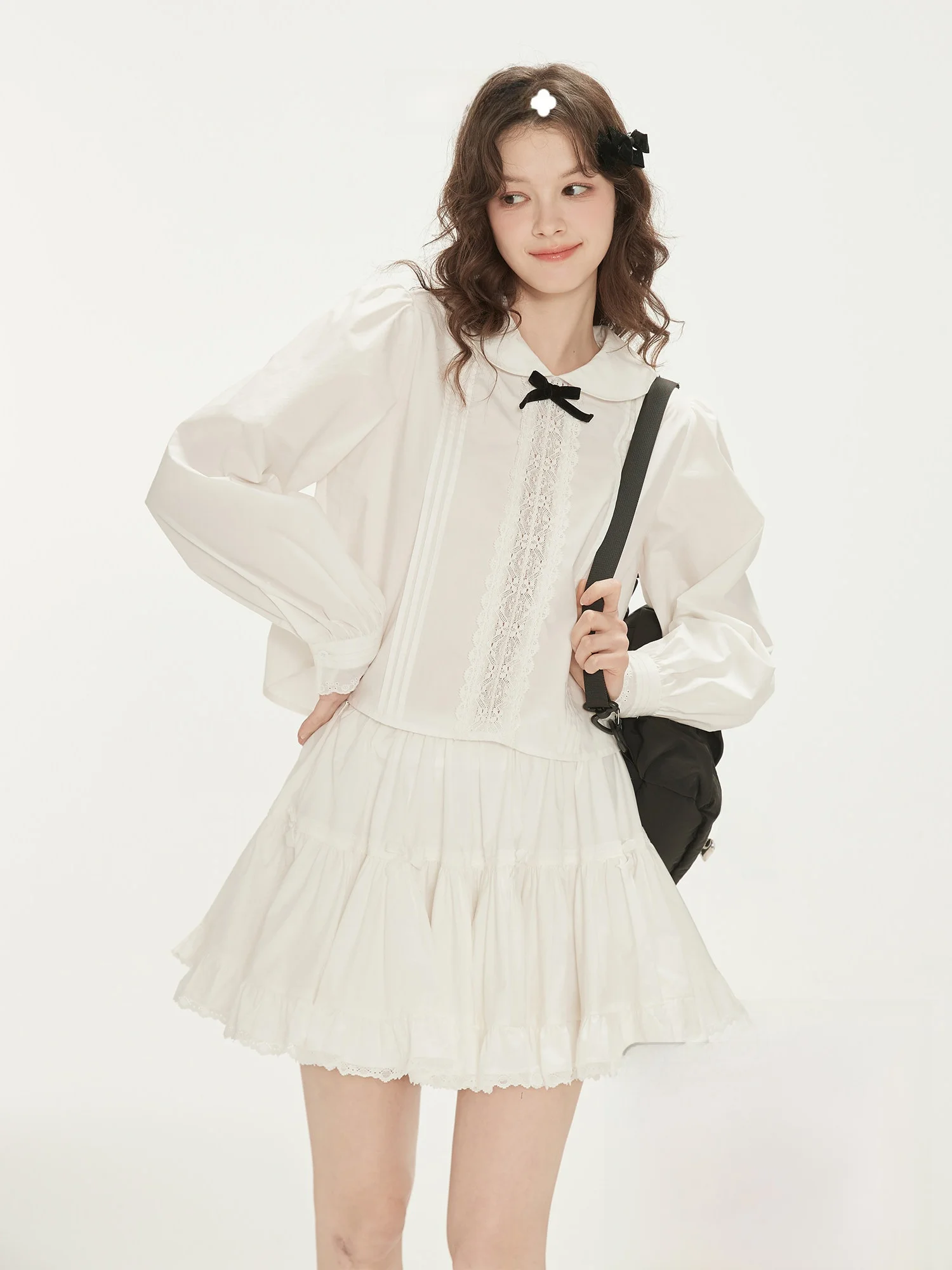 callmelater-ballet-academy-sle-doll-collar-irt-y-f-falda-conjunto-cintura-alta-ort-pantalones-largos-sve-abotonada-fa