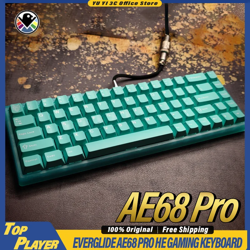 

Everglide AE68 Pro Gaming Keyboard 8000Hz Polling Rate High Performance 0.001mm Rapid Trigger ADC Direct Link Dual RGB Lamp