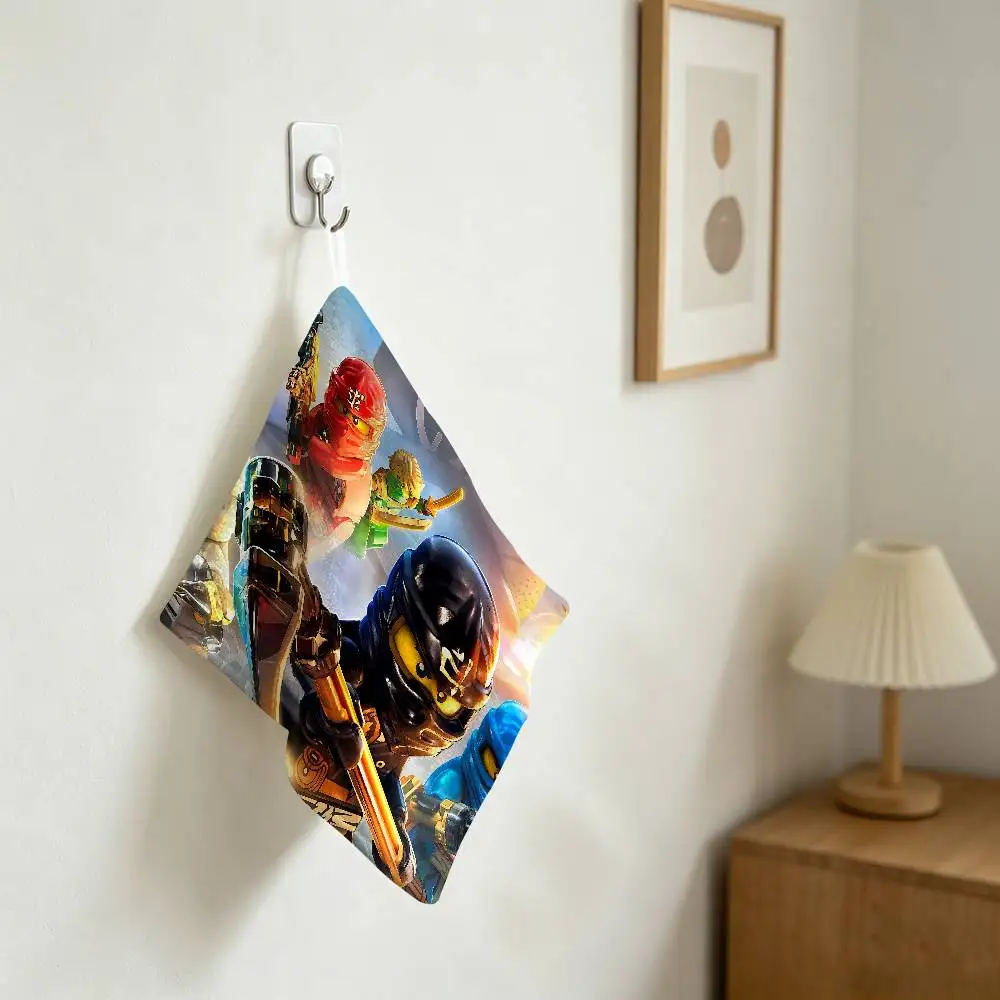 Cartoon N-Ninjago Multi-scene Polyester Cotton Towel, Hanging Hand Wiping Cloth For Kitchen Bathroom Hotel