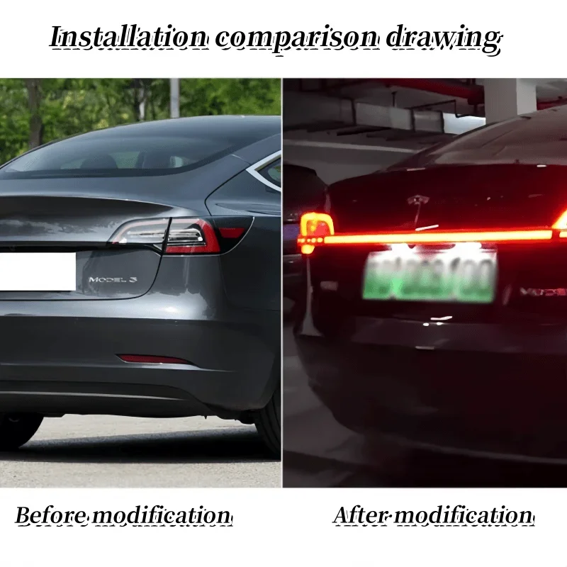 The through-taillight is a new upgrade the  for Tesla model Y/3 rear boot light