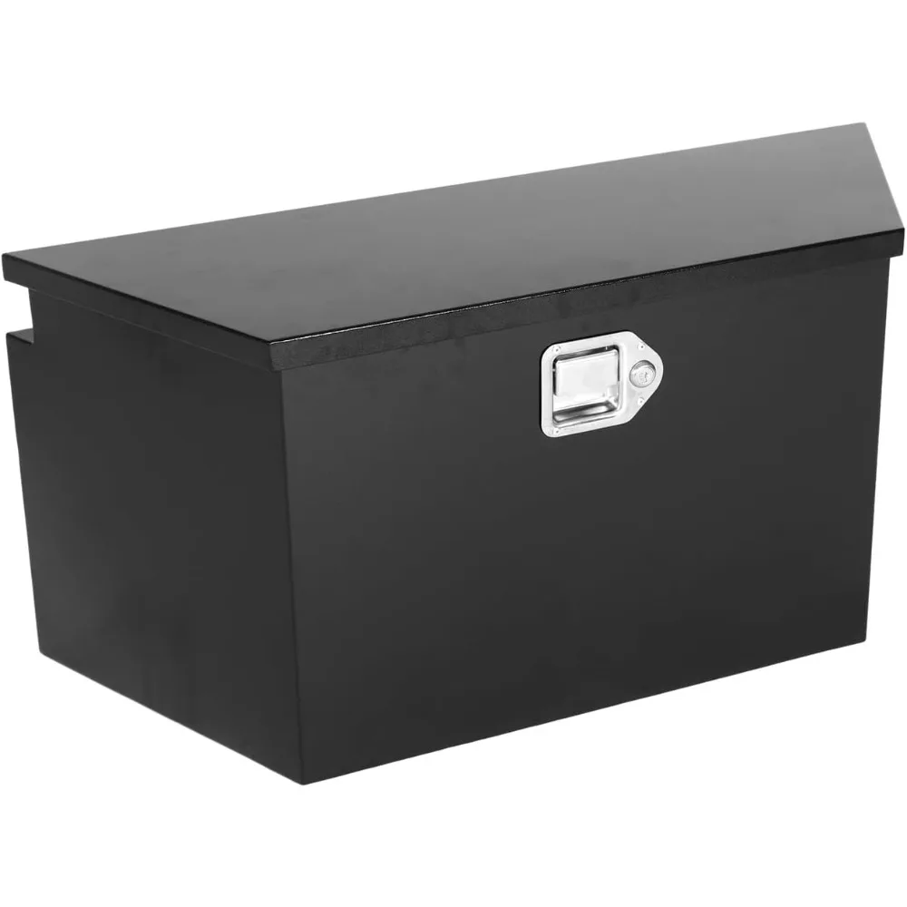 

33-Inch Steel Trailer Tongue Toolbox with Black Plating, T-Handle Latch, and Waterproof Storage for Truck Beds