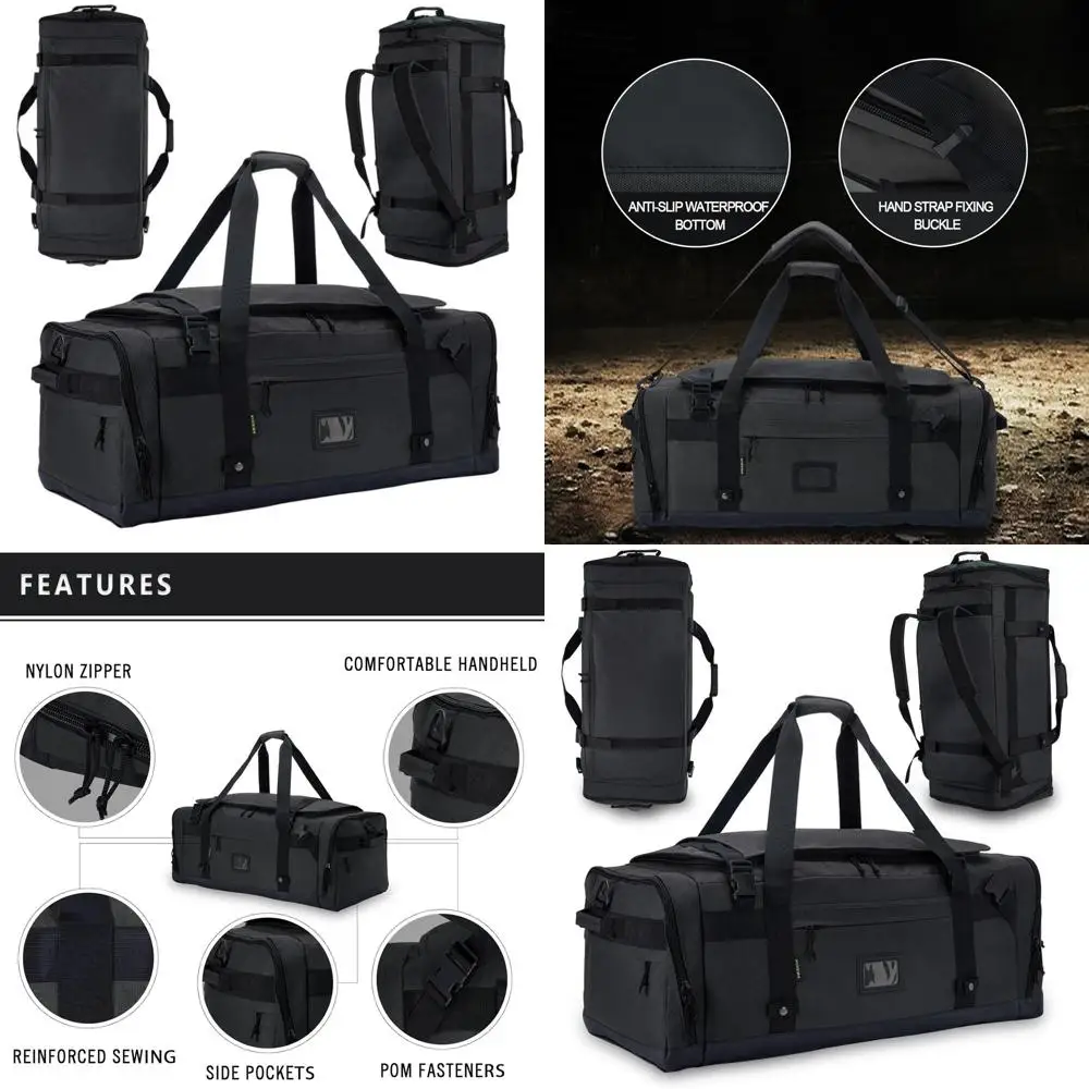 Large Capacity Travel Backpack for Men & Women, Durable Gym Duffel with Shoe Compartment, Heavy-Duty Military-Style Canvas, Wate