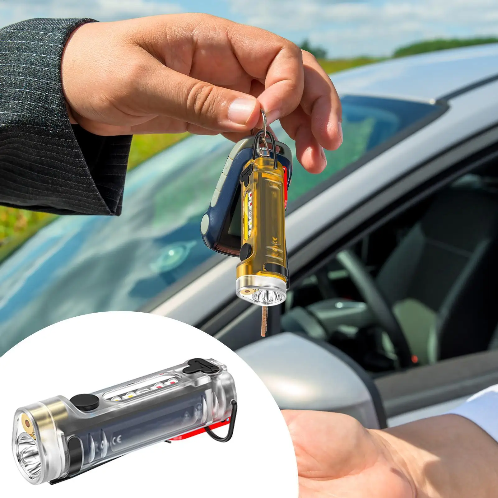 

Брелок-фонарики, перезаряжаемый фонарик, брелок-фонарик, мини-фонарик для прогулок, кемпинга, ночной работы, дома, бега, выживания