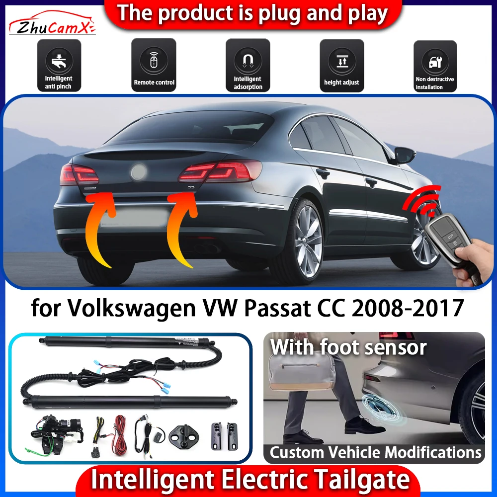 نظام الباب الخلفي الذي يعمل بالطاقة الذكية لسيارة Volkswagen VW Passat CC 2008-2017 طقم التحكم في رفع صندوق السيارة الكهربائي الذكي الأوتوماتيكي #1