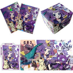 60Pcs Pokemon Ptcg Acerola Cards Sleeve Card Box Card Mat Anime Game Normal Version Colorful Diy Toy Cards Protective Cover