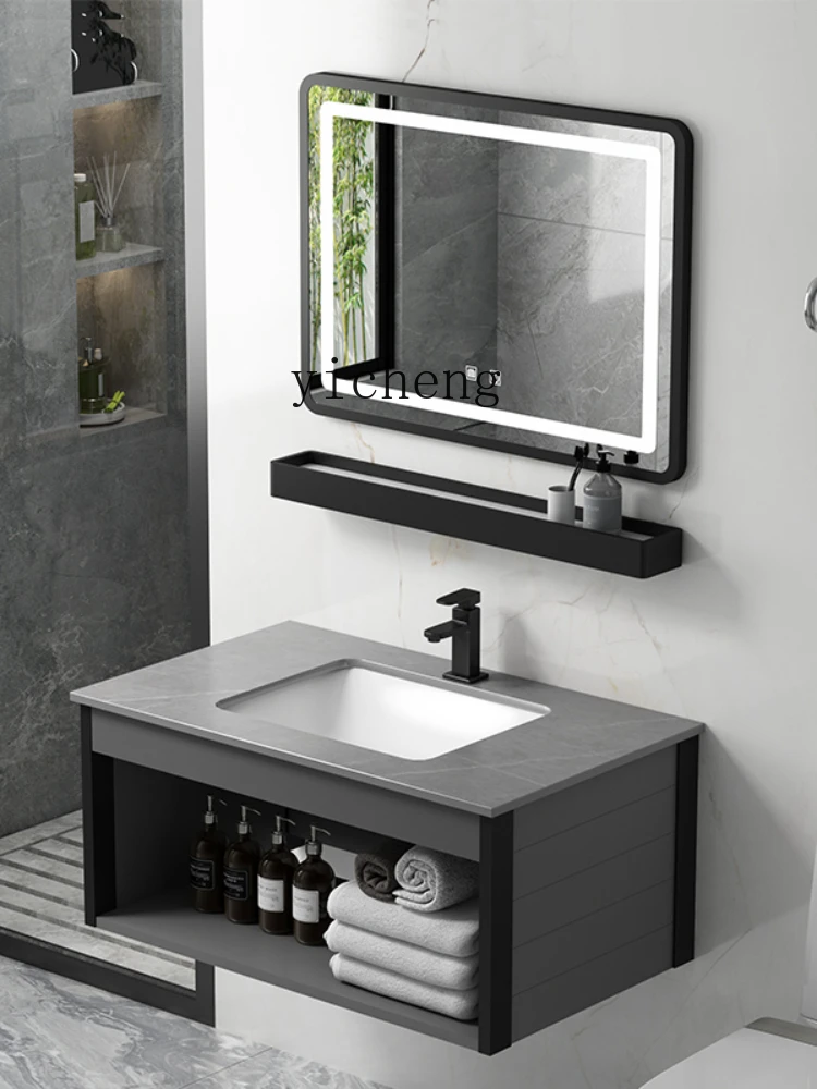 YY Washbasin Cabinet Combination Bathroom Table Home Smart Mirror Wall-Mounted Wash Basin