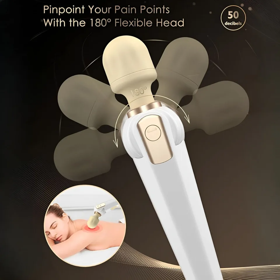 

Cordless Wand Massager 20 Powerful Magic Vibrations 3 Speeds Deep Muscle Pain Relief 2200 Mah Battery For Long Lasting Massage