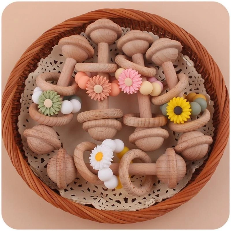 Woods Rattle ของเล่นเด็กของเล่นเด็ก GYM แหวนของเล่นอาบน้ำทารก 15UB