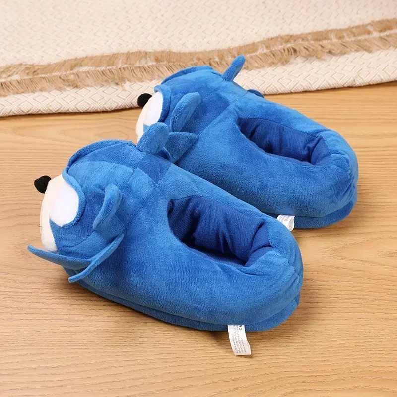 Sonic The Hedgehog Cosplay Plushes Slippers Cute Cartoon Children Non-Slip Winter Warm Cotton Shoes Kawaii Couple Home Slippers