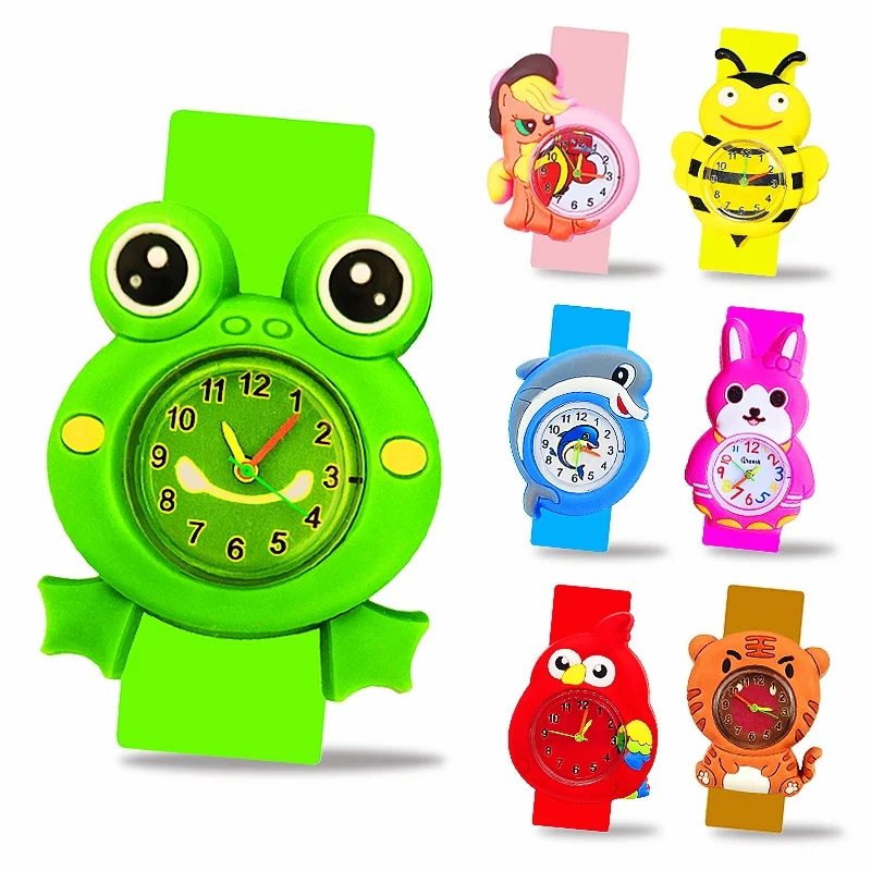 Cute Frog Dolphin Cartoon Kids Watches Waterproof Children\'s Quartz Watch Soft Silicone Creative Boys Girls Watch Gift Clock