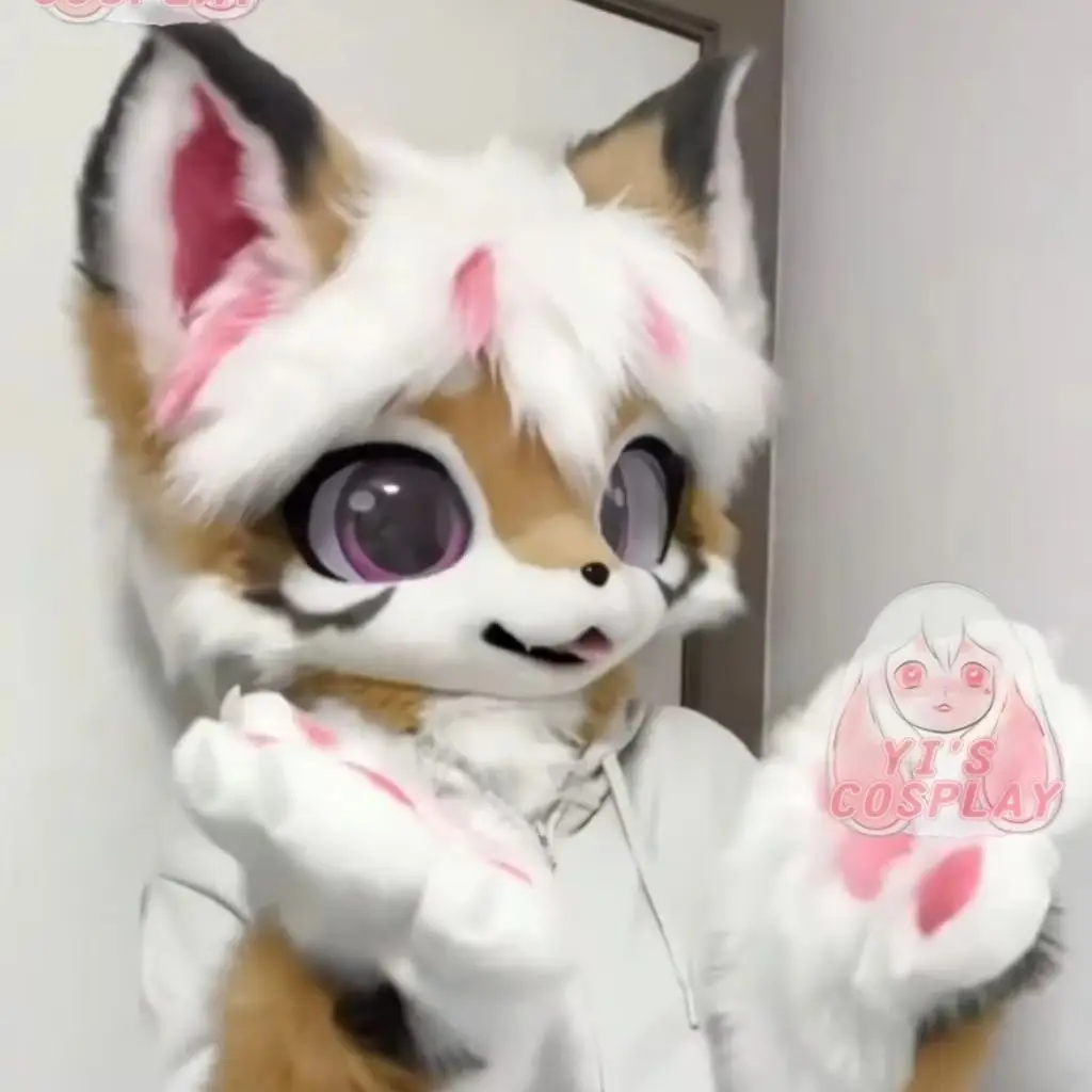 كيمونو Fursuit رئيس اليدوية Yis تأثيري مخصص فروي رئيس Kigurumi رئيس تأثيري سماعات الوحش مخصص Fursuit كيمونو رئيس