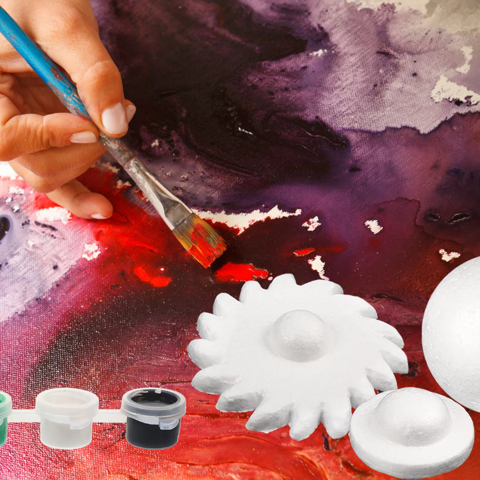 2Sets DIY Solar System Foam Balls Polystyrene Craft Kit for School Projects Art Decoration Solar System Model Foam Ball