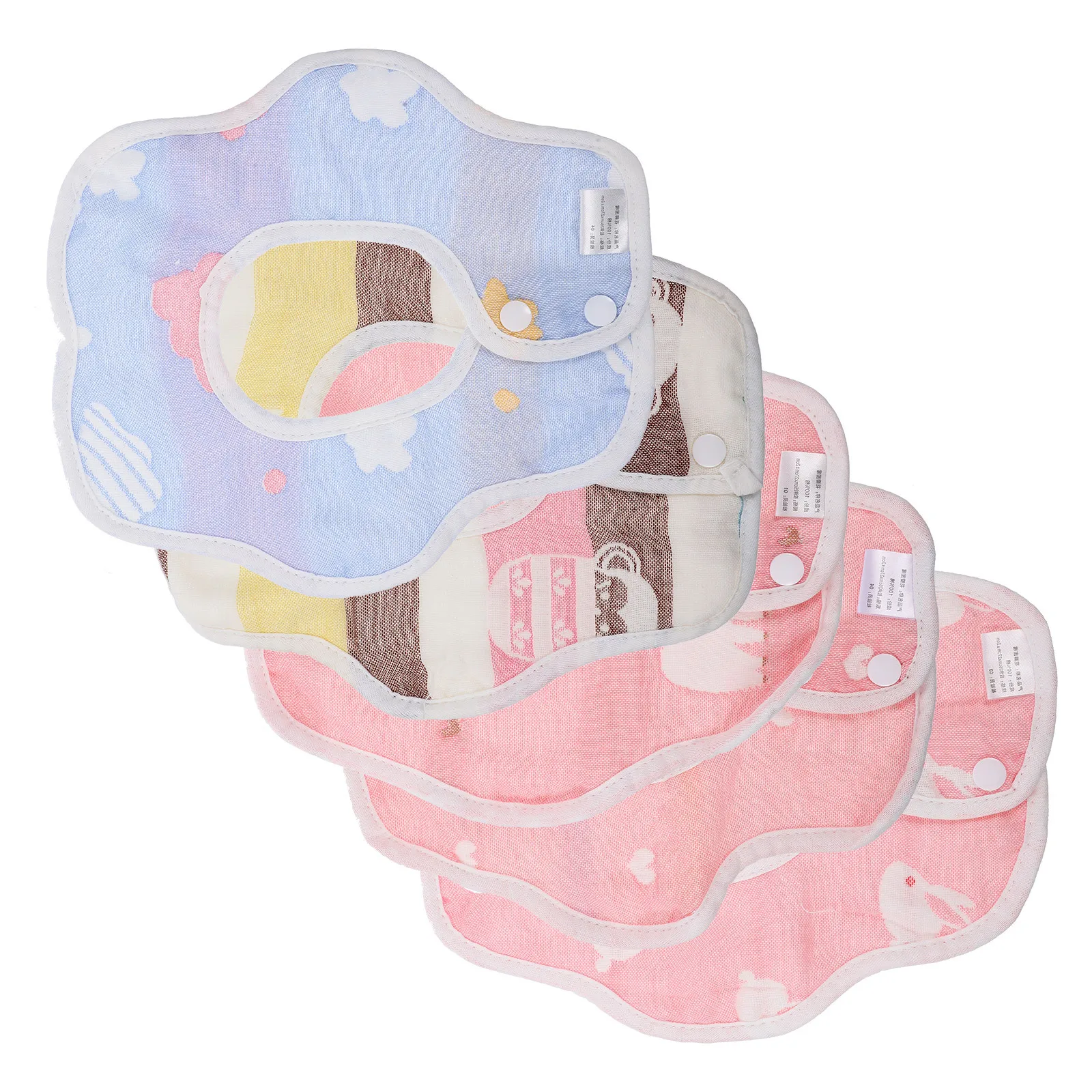 5 قطعة مناشف لعاب الأطفال القطنية الكرتون المطبوعة لينة ماصة الرضع المرايل تغذية الترويل المرايل تنفس استخدام الوليد #3