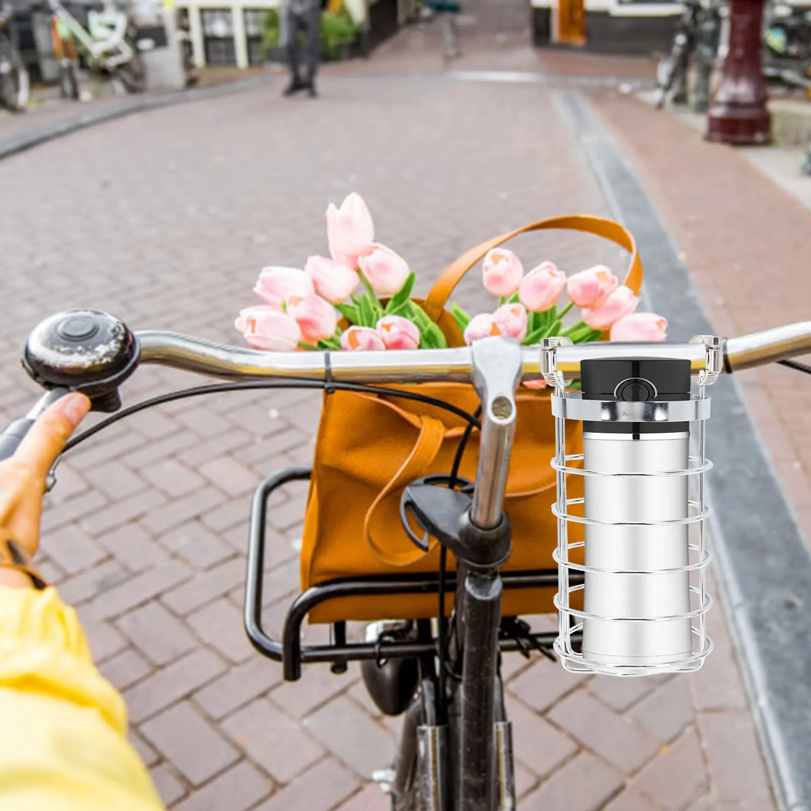 

Bicycle Cup Round Cup Holder For Bike Stainless Steel Water Bottle Rack Bike Supplies Motorcycle Bottle Holder