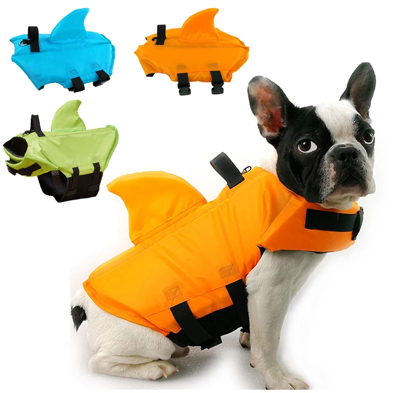 

Summer Dog Life Jacket Enhanced Buoyancy Dog Shark Swimming Clothes Safety Vest with Handle for Small Large Dog Surfing Swimwear