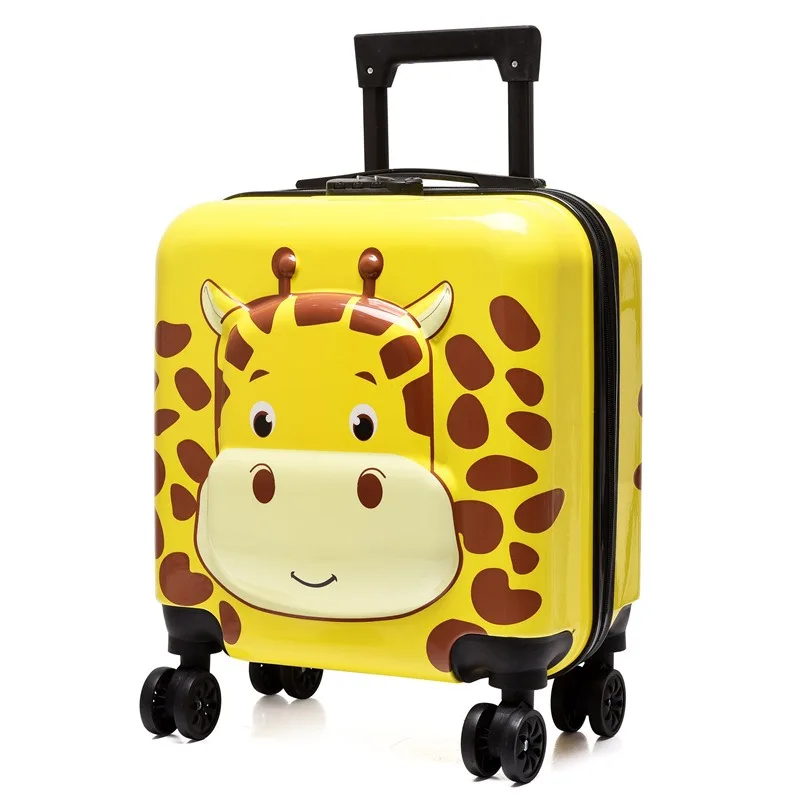 Cartoon Kids Trunk 18 Inch Children's Suitcase with Password Lock Universal Wheels Student Travel School Luggage for Boys Girls