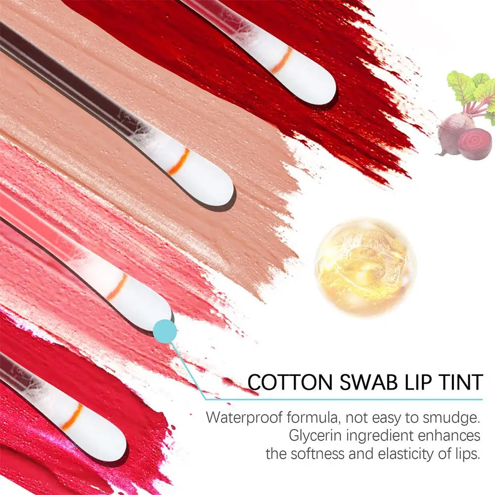 Cotton Swab Lipstick Tattoo Lipstick Non-Stick Long-Lasting 20Pc/box Lipstick Moisturizing Liquid Kiss-proof Lip And Waterp C2G4